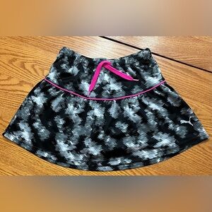 Puma skort for girls size 7 black white pink drawstring waist